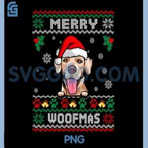 Merry Woofmas PNG, Rhodesian Ridgeback Dog PNG, Christmas Ugly Xmas PNG