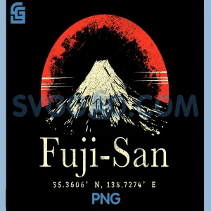 Mount Fuji Tokyo Japan PNG, Japanese Retro Souvenir PNG