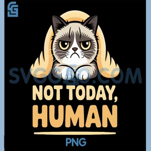 Not Today Human PNG, Moody Cat Humor PNG