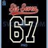 Number 67 Numbered PNG, Six Seven Baseball Style Team 67 PNG