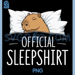 Official Sleepshirt PNG, Sleeping Capybara Lovers PNG