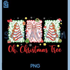 Oh Christmas Tree PNG, Floral Preppy Christmas Tree Bow PNG