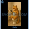 Orange Cat On Toilet PNG, Coffee and Phone Art PNG 1 Orange Cat On Toilet PNG, Coffee and Phone Art PNG