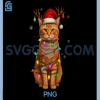 Orange Tabby Cat Christmas Lights PNG, Funny Santa Holiday Cats PNG