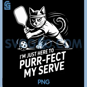 Pickleball Cat PNG, Meow at The Net PNG