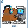 Pixelated Unbothered Capybara PNG, Retro Gaming Gamer PNG