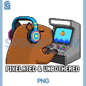 Pixelated Unbothered Capybara PNG, Retro Gaming Gamer PNG