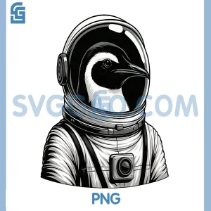 Proud Penguin PNG, Astronaut in Space Galaxy PNG