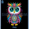 Psychedelic Peace Owl PNG, Love Colorful Harmony PNG, Unity Positivity PNG