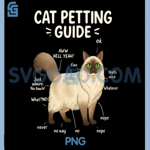 Ragdoll Cat Petting Guide PNG, Funny Cat Lover PNG