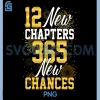 Retro 12 New Chapters 365 New Chances PNG, Happy New Year 2026 PNG