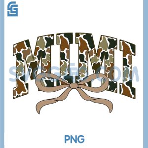 Retro Camo Mimi PNG, Coquette Bow PNG, Camouflage Hunting PNG