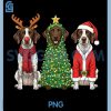 Retro Christmas German PNG, Shorthaired Pointer Santa Reindeer PNG