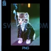 Retro Cigarette Kitten PNG, Funny Cat Smoking Meme Brainrot PNG