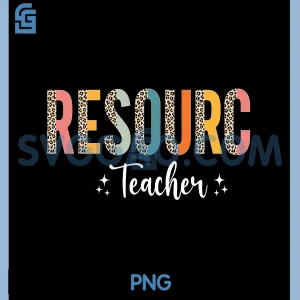 Retro Leopard Resource PNG, Teacher Appreciation PNG