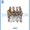 Retro Santa Hat Horses Christmas PNG, 90s Christmas Lights Equestrian PNGG