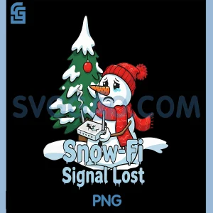 Snow Fi Signal Lost PNG, Funny Snowman Christmas Art PNG