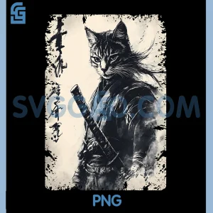Vintage Cat Japanese Art PNG, Anime Graphic PNG