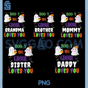 Boo-y Or Ghoul Daddy Loves You PNG Bundle, Boo Halloween Baby Gender BUndle PNG