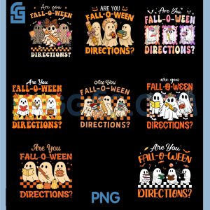 Retro are You Fall O Ween Directions PNG Bundle, Teacher Halloween Ghost Bundle PNG