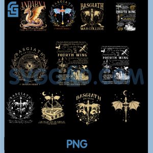 Dragon Rider PNG Bundle, Fourth Wing Basgiath War College Artwork PNG Bundle