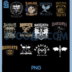 War College Basgiath PNG Bundle, Dragon Emblem Fourth Wing Graphic Bundle PNG