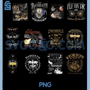 Fourth Wing PNG Bundle, Basgiath War College Dragon Rider Art Bundle PNG