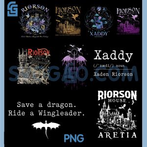 Riorson House PNG Bundle, Fourth Wing Xaddy Fan Art Clipart Pack Bundle PNG