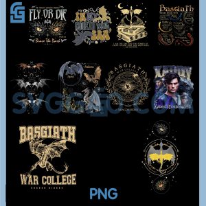 Basgiath War College PNG Bundle, Fourth Wing Dragon Rider Clipart Set Bundle PNG