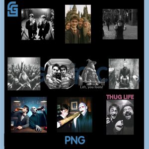 Harry Potter Thumbs Up PNG Bundle, Hogwarts Courtyard Funny Moment Art Bundle PNG