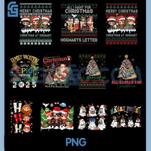 Harry Potter Ghost Characters PNG Bundle, Cute Halloween Christmas Mix PNG Bundle