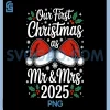 2025 Couple PNG, Our First Christmas as Mr & Mrs PNG