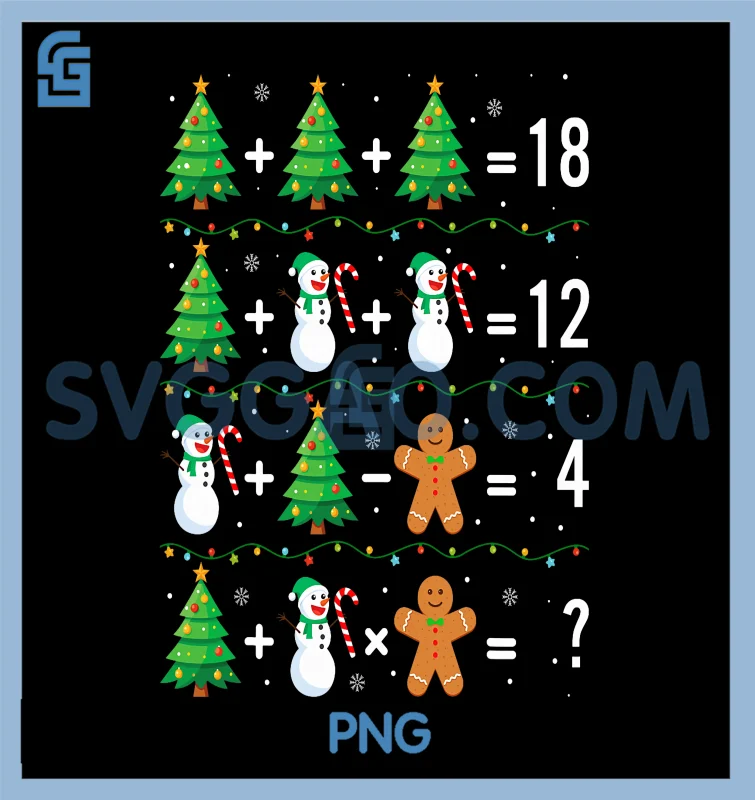 Christmas Math Puzzle PNG, Funny Teacher Order Of Operations PNG