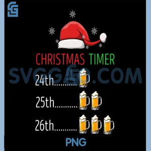Christmas Timer Funny PNG, Drinking Countdown Beer Humor PNG