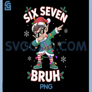 Dabbing Elf Six Seven Bruh PNG, Christmas 67 Meme Xmas PNG