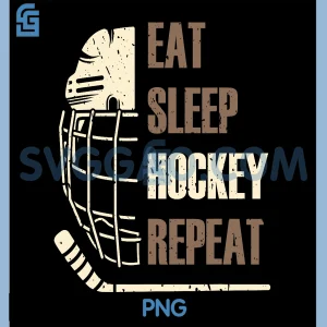 Eat Sleep Hockey Repeat PNG, Funny Mask Stick PNG, Ice Hokey Player PNG