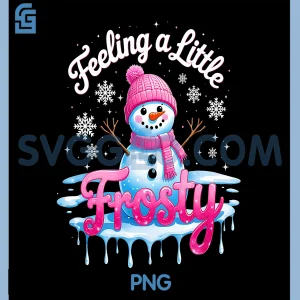 Feeling a Little Frosty PNG, Cute Snowman Winter Design PNG