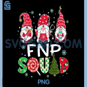 FNP Squad PNG, Gnome Nurse PNG, Stethoscope Funny Christmas Pine Plaid PNG