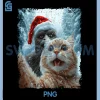 Funny Bigfoot and Cat PNG, Christmas Selfie Design PNG