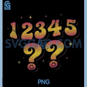 Funny Number Sequence 67 PNG, Humor Retro Gradient PNG