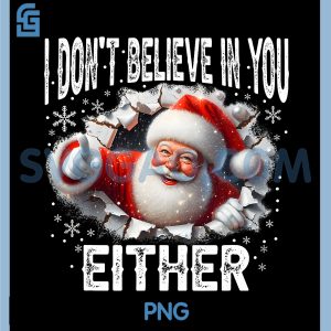 Funny Santa Claus PNG, I Dont Believe in You Either PNG, Humor Xmas PNG
