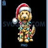 Golden Doodle Christmas Tree PNG, Xmas Dog Goldendoodle PNG