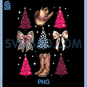 Howdy Christmas Cowboy PNG, Squad Coquette Bow PNG