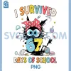 I Survived 67 Days of School PNG, Teachers Students Six Seven 90s PNG