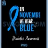 In November we Wear Blue PNG, Ribbon Diabetics World Diabetes Day PNG