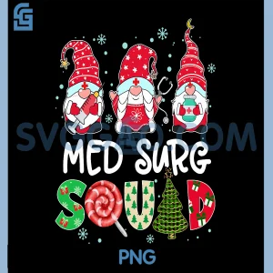 Med Surg Squad Gnome Nurse PNG, Stethoscope Christmas Pine Plaid PNG