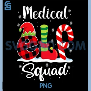 Medical Elf Squad PNG, Christmas Med Tech Matching PNG