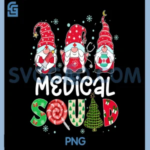 Medical Squad Gnome Nurse PNG, Stethoscope Christmas Pine Plaid PNG