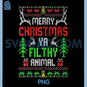 Merry Christmas Animal PNG, Filthy Ya Xmas Family PNG