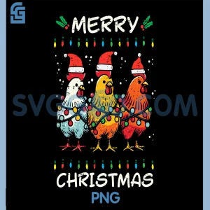 Merry Christmas Chickens PNG, Santa Xmas Farming PNG